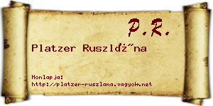 Platzer Ruszlána névjegykártya